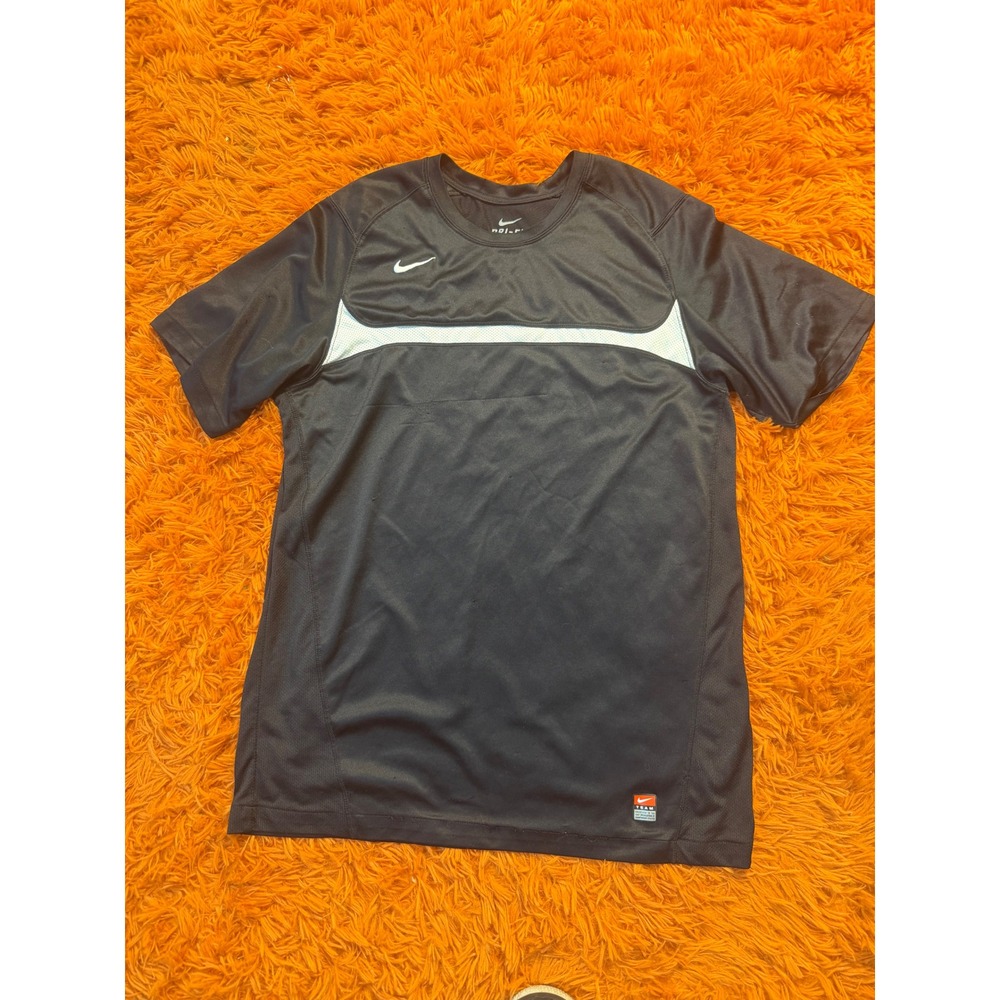 Nike Team Dri-FIT Mens Training Shirt Black White Mesh Soccer Jersey Large